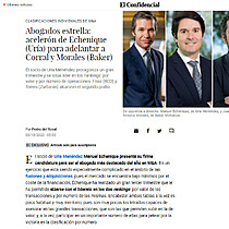 Abogados estrella: acelern de Echenique (Ura) para adelantar a Corral y Morales (Baker)